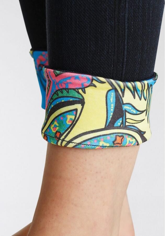 Buffalo Jeanslegging in denim-look met kleurrijke boorden die zijn om te slaan - Foto 2