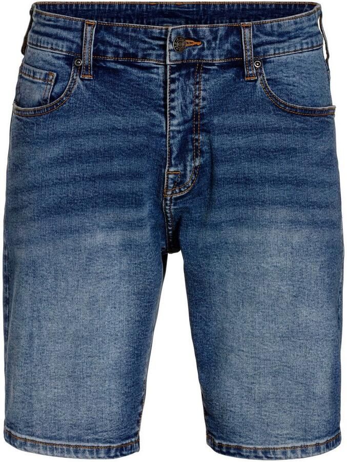 Buffalo Jeansshort 5-pocketshort met normale taillehoogte korte broek van elastische denimkwaliteit