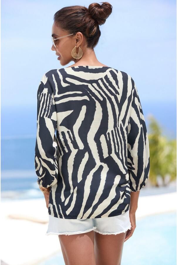 Lascana Blouse zonder sluiting met dierenprint damesblouse modieus