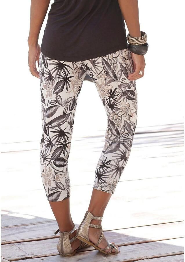 Buffalo Jerseybroek met all-over print en zakken 7 8 broek stoffen broek elastisch