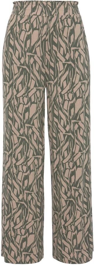 Buffalo Jerseybroek met all-over print in paperbag-look wide-leg - Foto 5