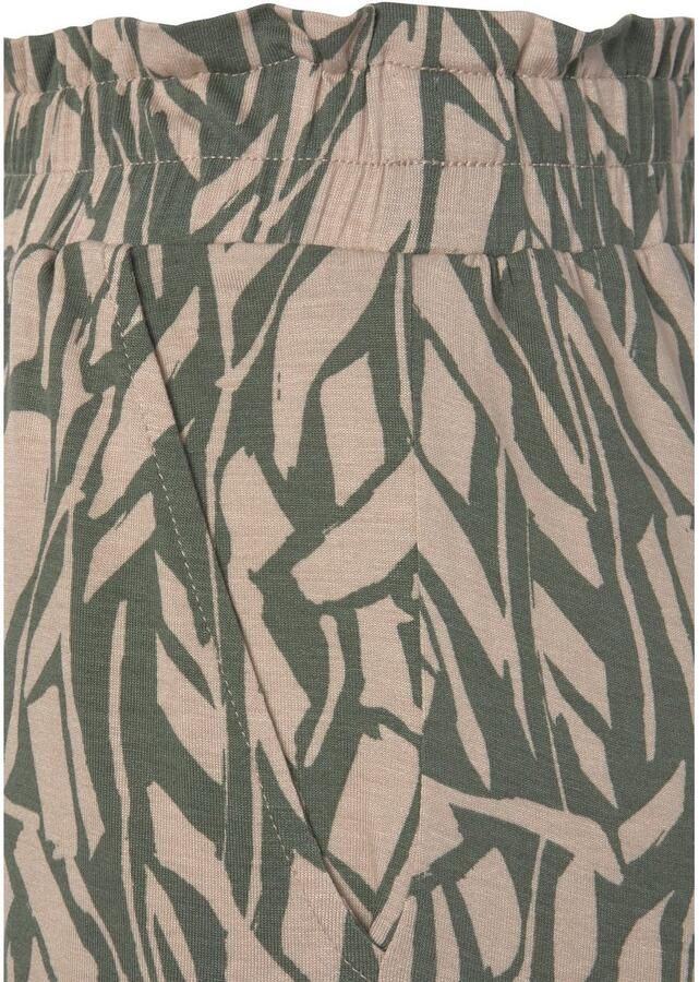 Buffalo Jerseybroek met all-over print in paperbag-look wide-leg