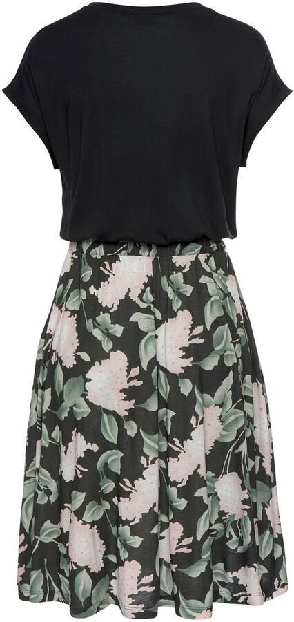 Buffalo Jerseyjurk met paperbag stijl tailleband en bedrukte rok korte zomerjurk strandjurk - Foto 4