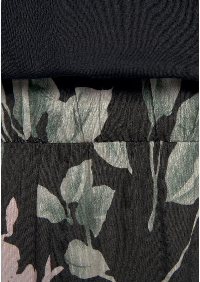 Buffalo Jerseyjurk met paperbag stijl tailleband en bedrukte rok korte zomerjurk strandjurk