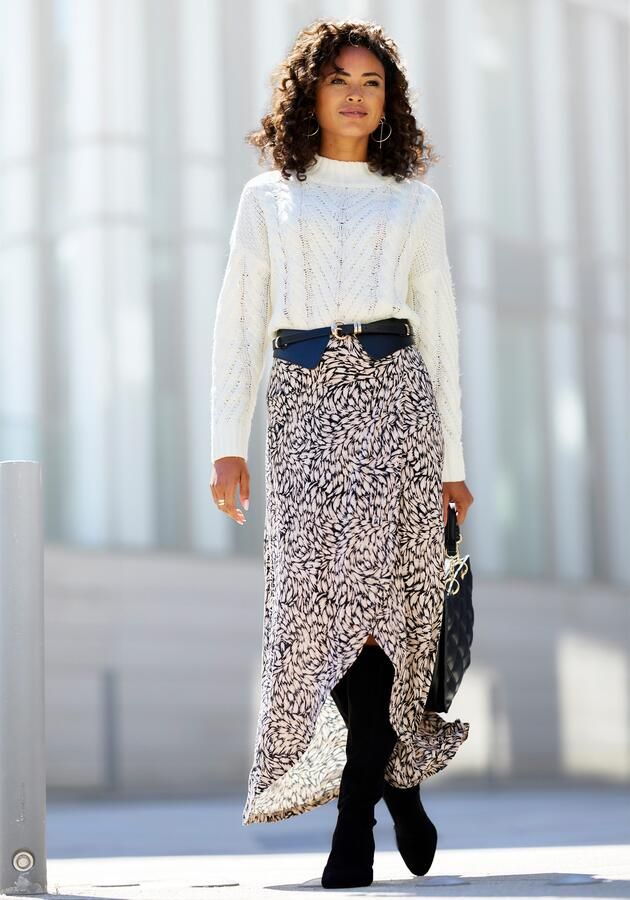 Buffalo Jerseyrok met alloverprint zomerse maxirok in wikkellook - Foto 5