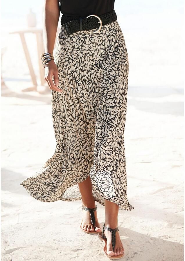 Buffalo Jerseyrok met alloverprint zomerse maxirok in wikkellook - Foto 4