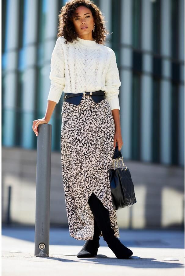 Buffalo Jerseyrok met alloverprint zomerse maxirok in wikkellook - Foto 6