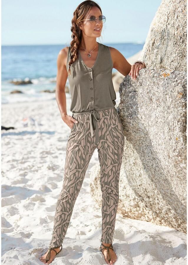 Buffalo Jumpsuit in 2-in-1-look zomerse jumpsuit met smalle pijpen (Met een bindceintuur) - Foto 4