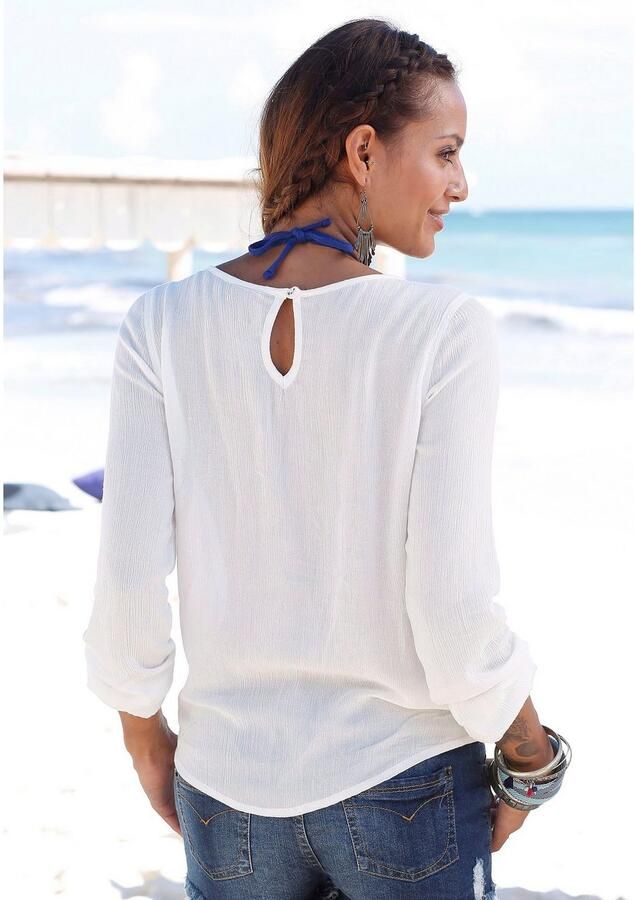 Buffalo Kanten blouse gemaakt van geweven viscose zomers boho-stijl - Foto 2