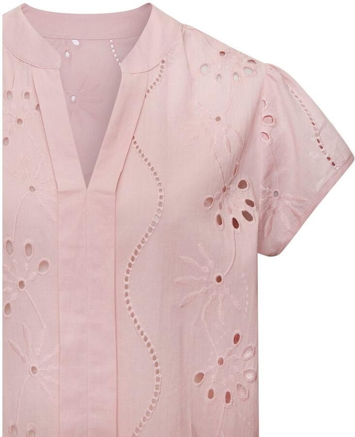 Buffalo Kanten blouse met korte mouwen modieuze ajourborduurwerk