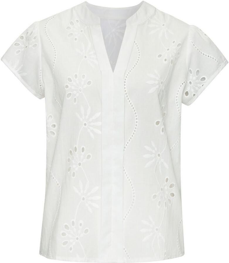 Buffalo Kanten blouse met korte mouwen modieuze ajourborduurwerk - Foto 4