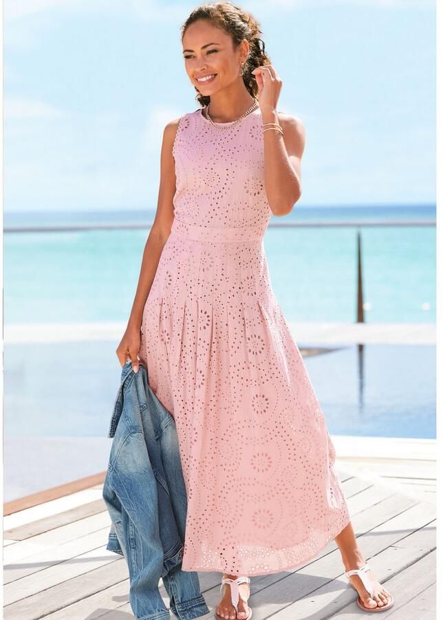 Buffalo Kanten jurk in maxlengte modieus open borduurwerk elegant