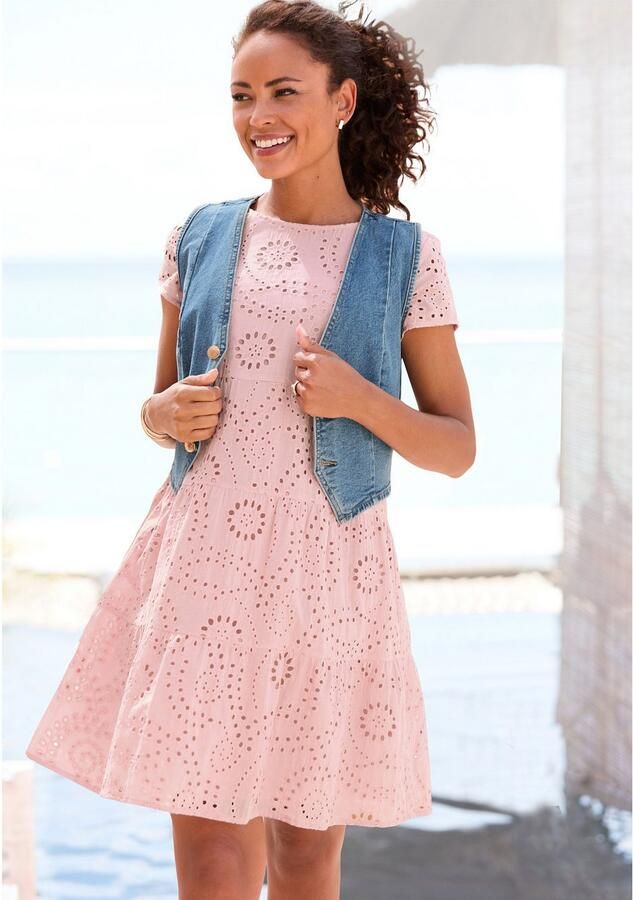 Buffalo Kanten jurk korte zomerjurk van ajourborduurwerk - Foto 2