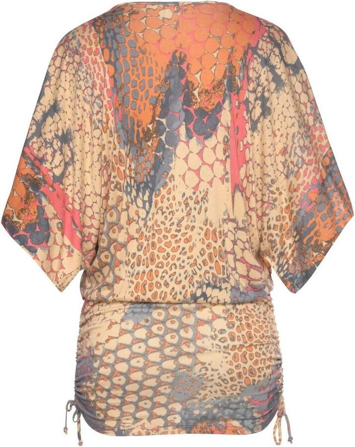 Buffalo Lang shirt met hagedisprint elastische strandjurk zomerjurk