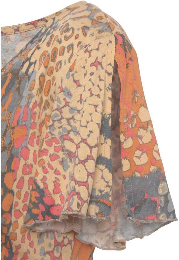 Buffalo Maxi-jurk met animal print split en volants vleermuismouwen jurk met print - Foto 5