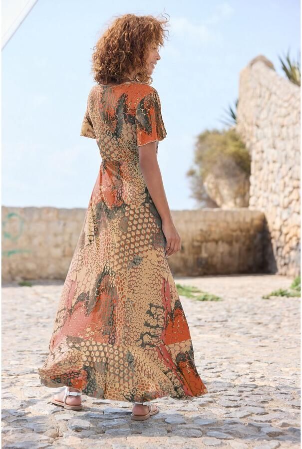 Buffalo Maxi-jurk met animal print split en volants vleermuismouwen jurk met print - Foto 7