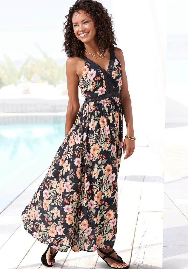 Buffalo Maxi-jurk met bloemenpatroon en kant - Foto 4