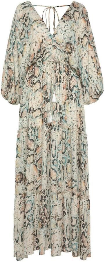 Buffalo Maxi-jurk met slangenmotief en v-hals zomerjurk casual-chic - Foto 4