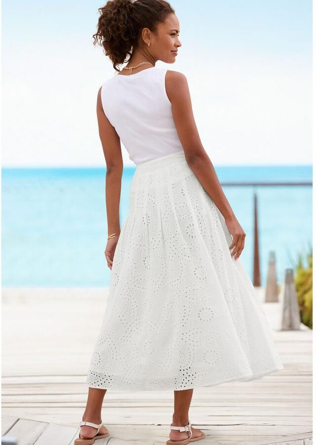 Buffalo Maxirok van kant zomerrok modieus ajourborduursel