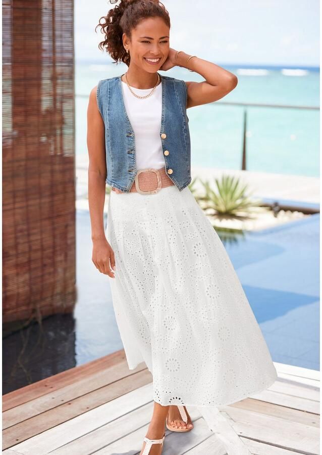 Buffalo Maxirok van kant zomerrok modieus ajourborduursel - Foto 2