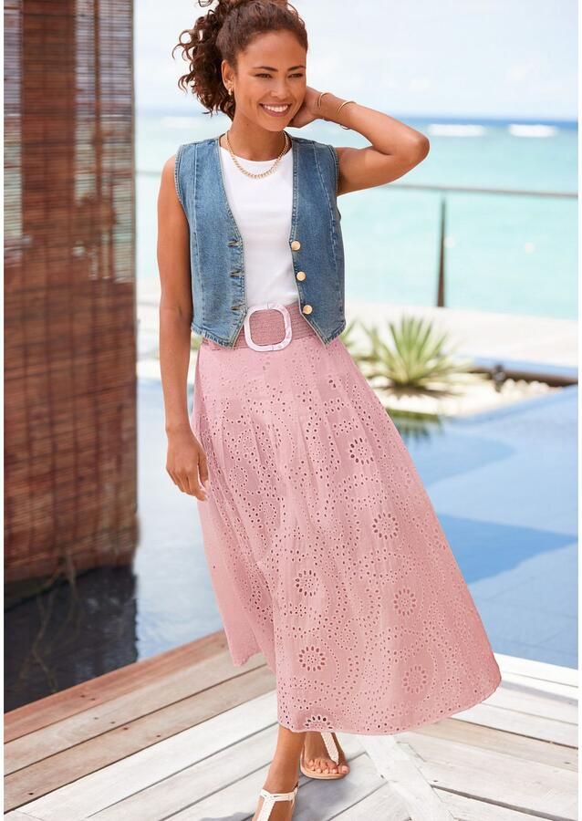 Buffalo Maxirok van kant zomerrok modieus ajourborduursel - Foto 3