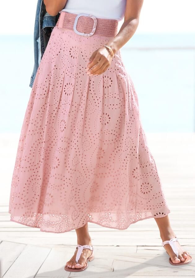 Buffalo Maxirok van kant zomerrok modieus ajourborduursel - Foto 4