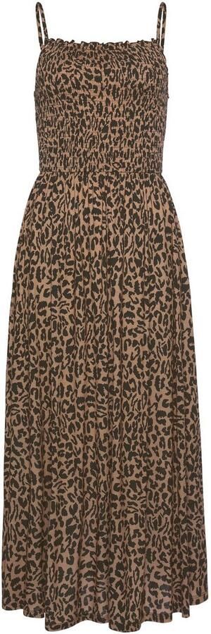 Buffalo Midi-jurk met gesmokte top en animal print leo jurk zomerjurk - Foto 8