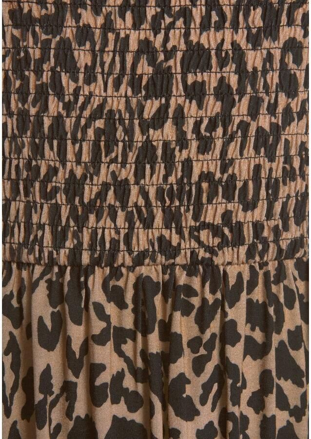 Buffalo Midi-jurk met gesmokte top en animal print leo jurk zomerjurk - Foto 3