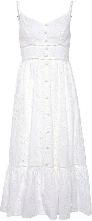 Buffalo Midi-jurk met hoogwaardige gaatjesborduurwerk luchtige zomerjurk van katoen - Foto 4