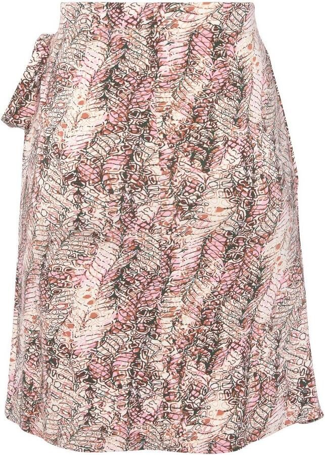 Buffalo Minirok met alloverprint zomerrok in wikkellook met strikband