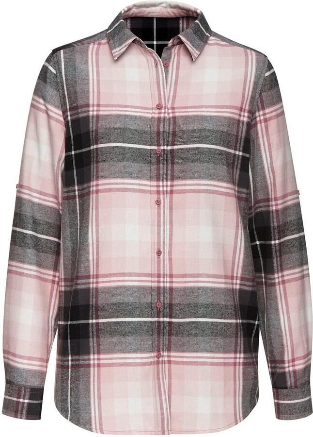 Buffalo Overhemdblouse van zachte flanel met blousekraag flanellen shirt ruitblouse - Foto 7