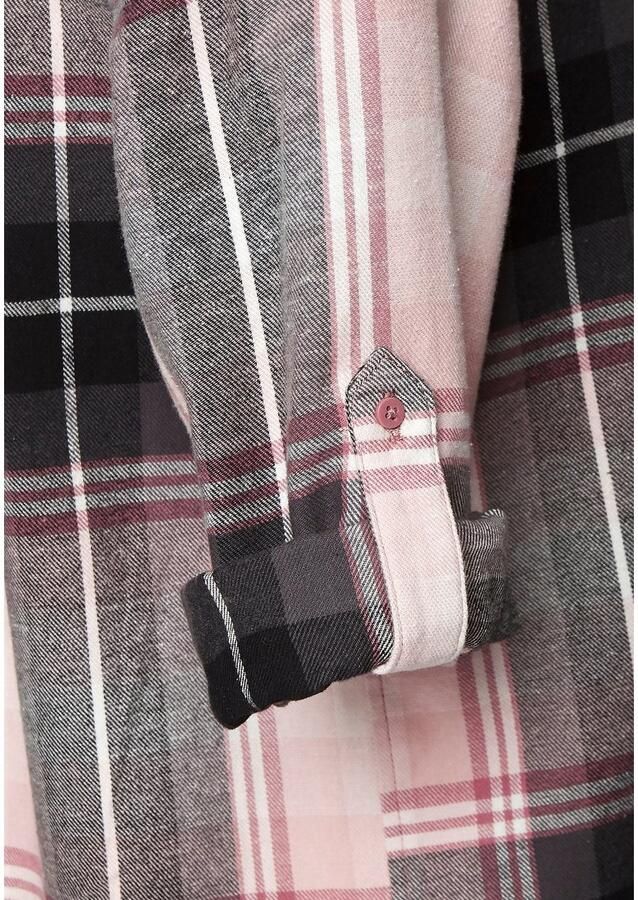 Buffalo Overhemdblouse van zachte flanel met blousekraag flanellen shirt ruitblouse - Foto 2