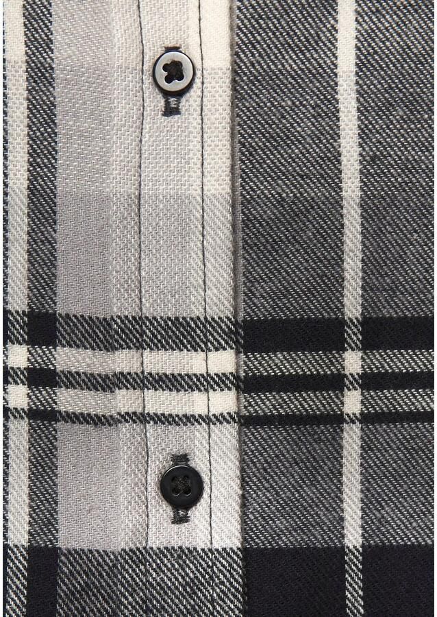 Buffalo Overhemdblouse van zachte flanel met blousekraag flanellen shirt ruitblouse