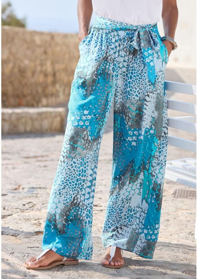 Buffalo Palazzobroek met animal print en elastische tailleband sweatpants stoffen broek - Foto 4