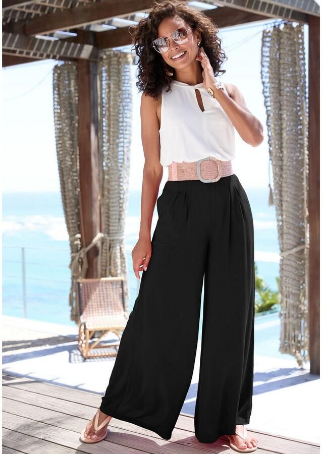 Buffalo Palazzobroek met zijnaadzakken lichte zomerbroek wide-leg