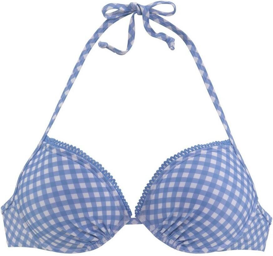 Buffalo Push-upbikinitop Geruit met sierrand