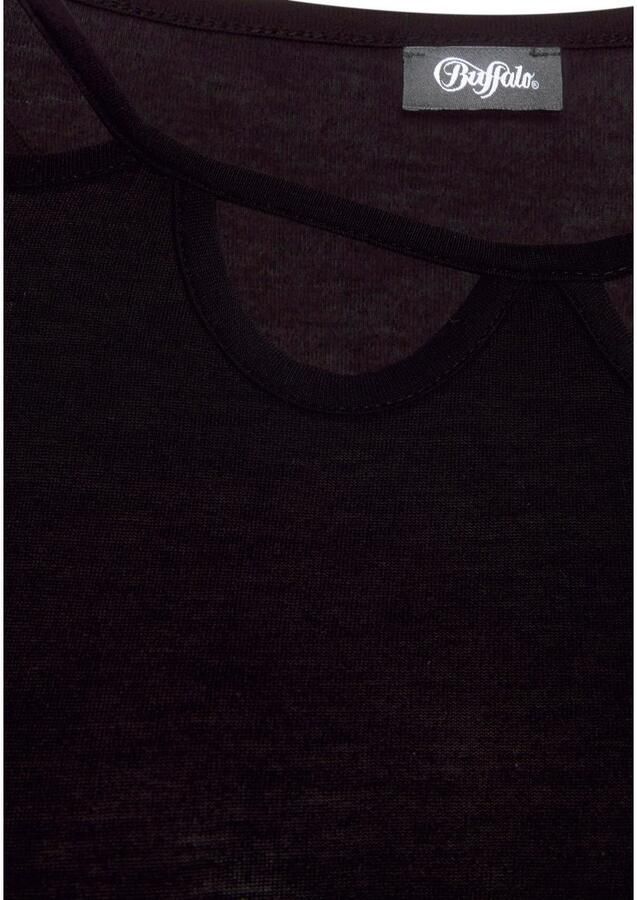 Buffalo Shirt met korte mouwen met cut-outs aan de voorkant t-shirt losse pasvorm - Foto 5