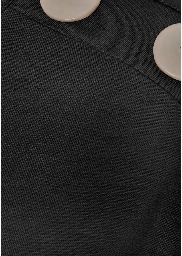 Buffalo Shirt met korte mouwen met decoratieve knopen comfortabel t-shirt van jersey basic