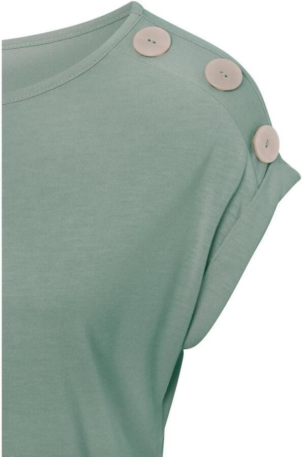 Buffalo Shirt met korte mouwen met decoratieve knopen comfortabel t-shirt van jersey basic - Foto 4