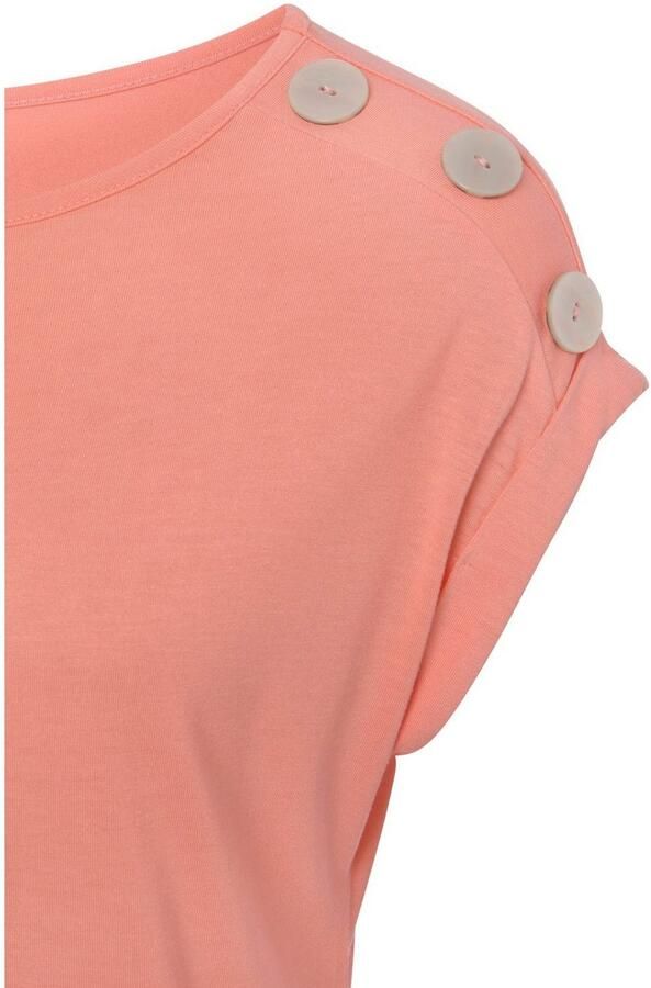 Buffalo Shirt met korte mouwen met decoratieve knopen comfortabel t-shirt van jersey basic - Foto 4