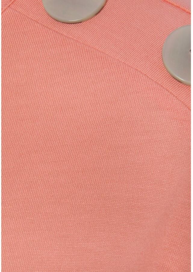 Buffalo Shirt met korte mouwen met decoratieve knopen comfortabel t-shirt van jersey basic