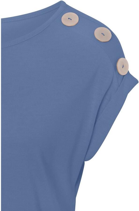 Buffalo Shirt met korte mouwen met decoratieve knopen comfortabel t-shirt van jersey basic - Foto 3