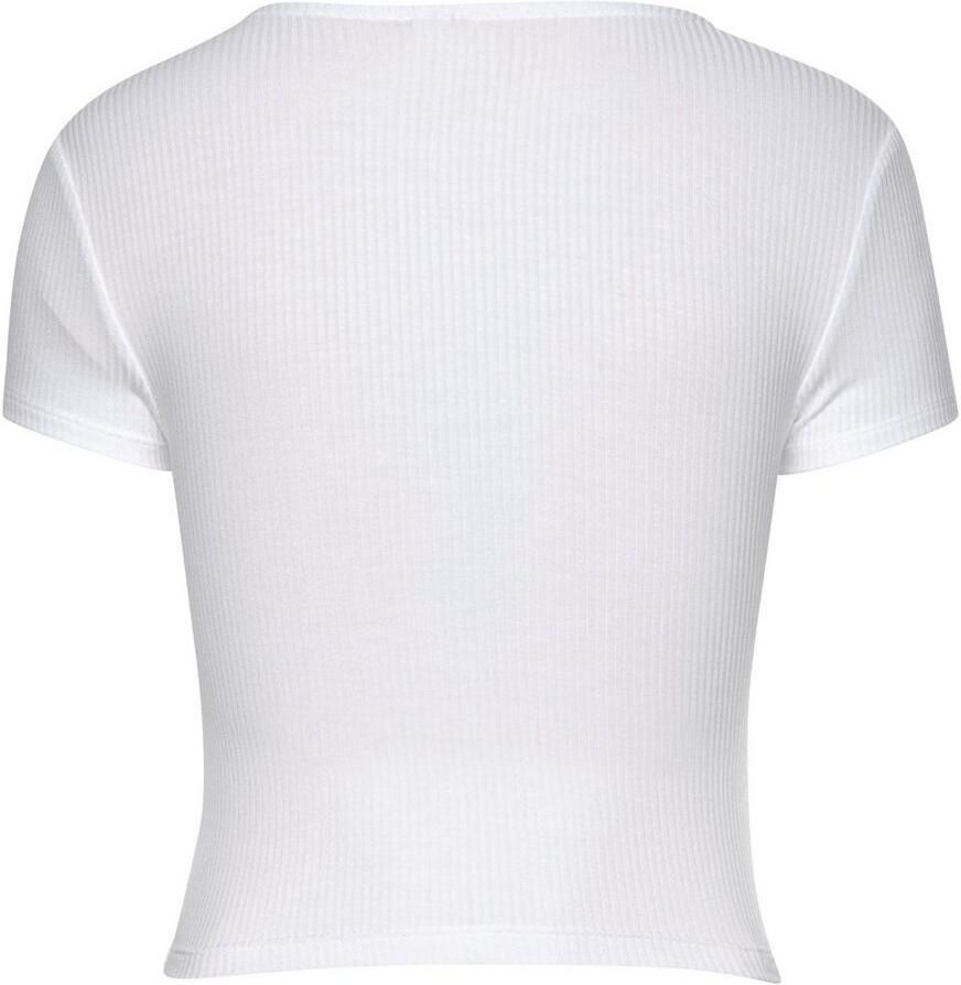 Buffalo Shirt met korte mouwen met wikkellook en v-hals t-shirt nauwsluitend basic