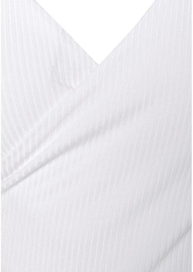 Buffalo Shirt met korte mouwen met wikkellook en v-hals t-shirt nauwsluitend basic - Foto 3