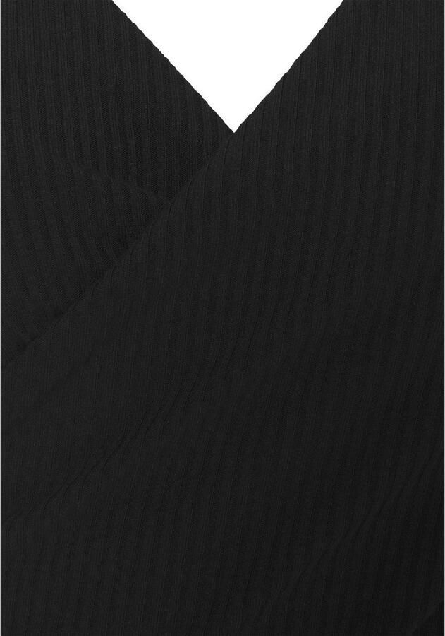 Buffalo Shirt met korte mouwen met wikkellook en v-hals t-shirt nauwsluitend basic - Foto 3