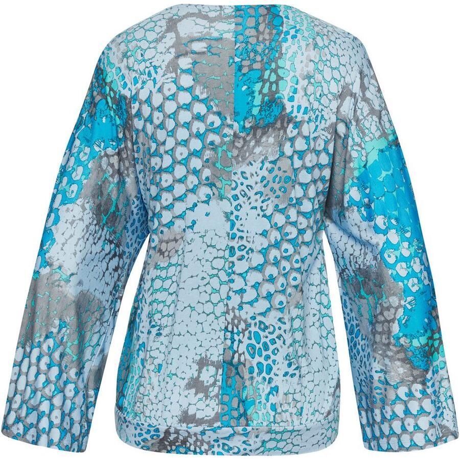 Buffalo Shirt met vleermuismouwen met animalprint losse blouse met v-hals blouseshirt