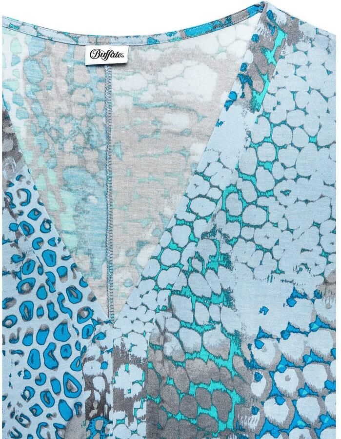 Buffalo Shirt met vleermuismouwen met animalprint losse blouse met v-hals blouseshirt - Foto 3