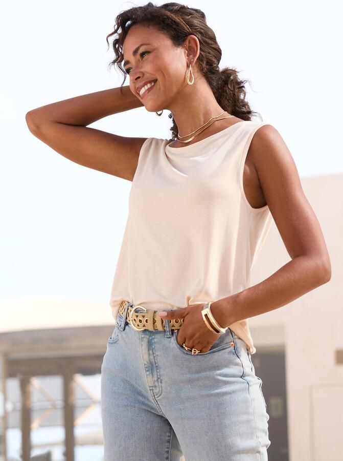 Buffalo Shirttop met sierbanden achter zomers jersey top basic