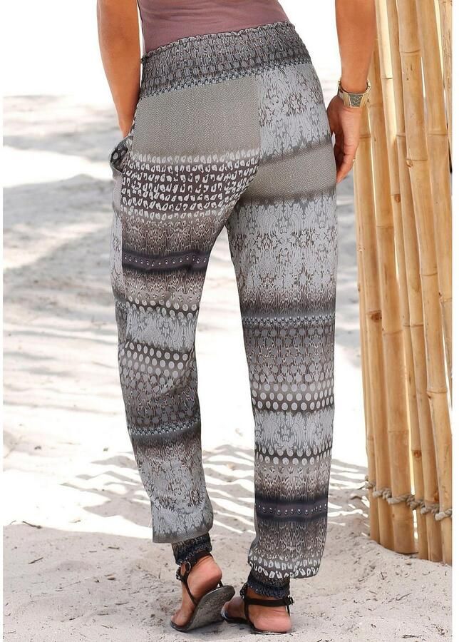 Buffalo Strandbroek met all-over print en zakken jersey broek casual broek