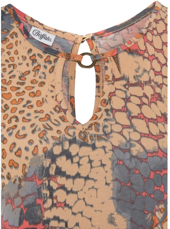 Buffalo Strandjurk met animalprint kort zomerjurk met sieraccessoire